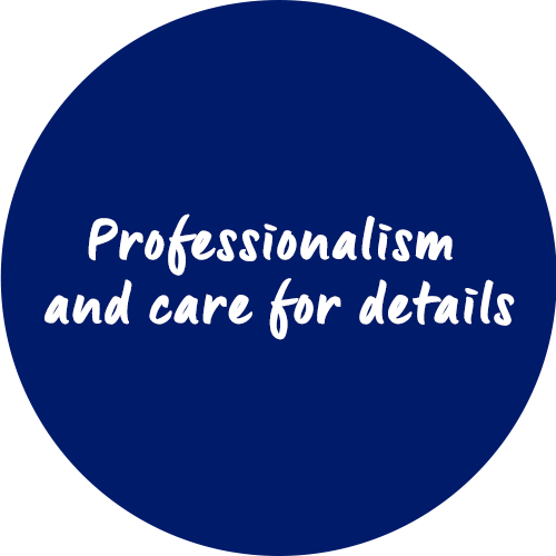 Professionalism and care for details